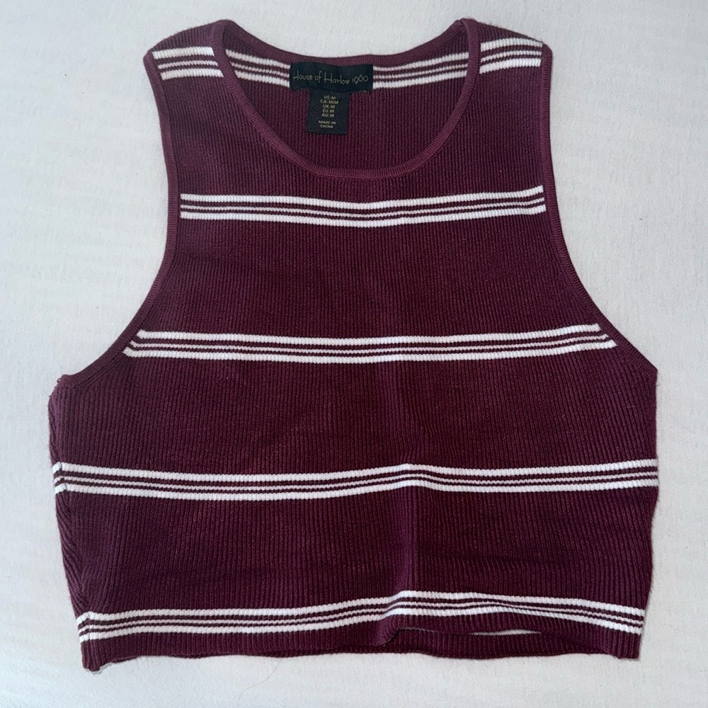 House of Harlow Ribbed Cropped Tank